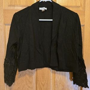 Calvin Klein Black Shrug with Lace Detail, Sz M